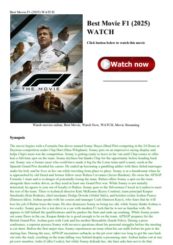 best movie f1 (2025) watch