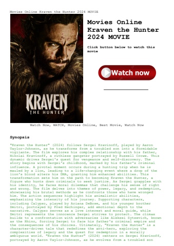 movies online kraven the hunter 2024 movie