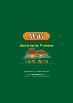 Menu Warung Prasmanan dan Kopi Soko Joglo