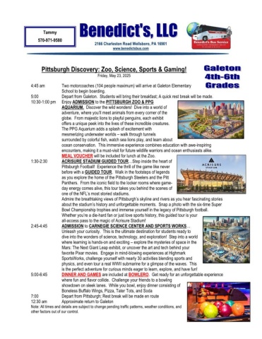 05-23-2025 Pittsburgh-Galeton 4-6th Grade Final Itinerary(Denice Valenti)