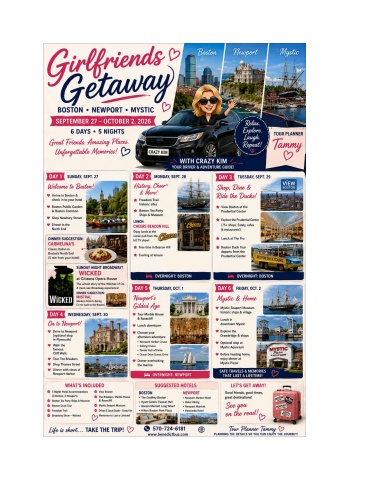 Girlfriends Getaway to Boston-Newport-Mystic 2026