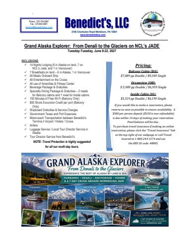 Grand Alaska Explorer, June 2027