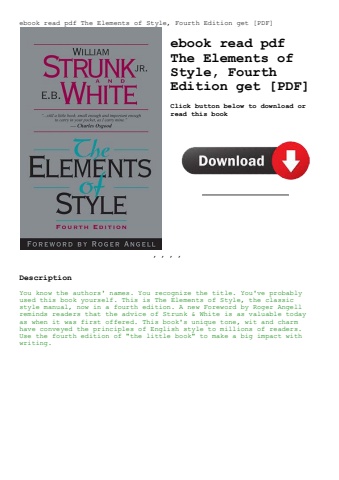 ebook read pdf the elements of style  fourth edition get [pdf]