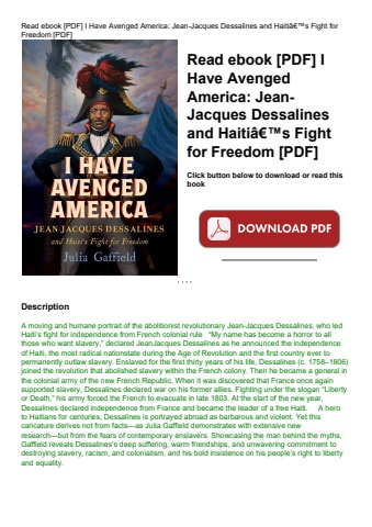 read ebook [pdf] i have avenged america jean-jacques dessalines and haitiã¢â€â™s fight for freedom [