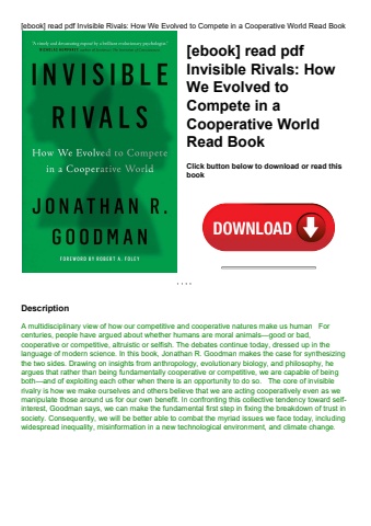 [ebook] read pdf invisible rivals how we evolved to compete in a cooperative world read book