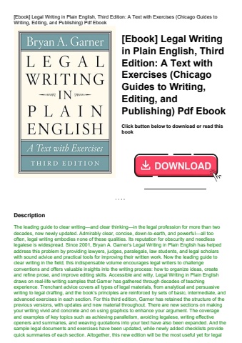 [ebook] legal writing in plain english  third edition a text with exercises (chicago guides to writi