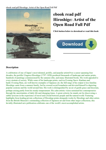 ebook read pdf hiroshige artist of the open road full pdf