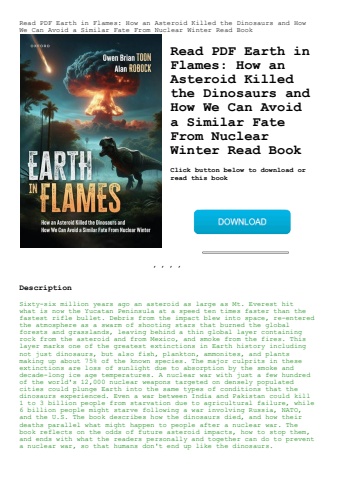 read pdf earth in flames how an asteroid killed the dinosaurs and how we can avoid a similar fate fr