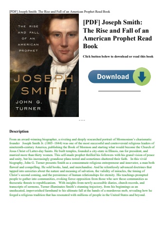 [pdf] joseph smith the rise and fall of an american prophet read book
