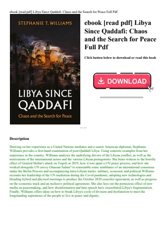 ebook [read pdf] libya since qaddafi chaos and the search for peace full pdf