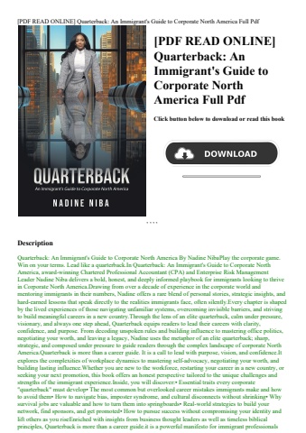 [pdf read online] quarterback an immigrant's guide to corporate north america full pdf