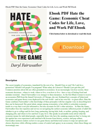 ebook pdf  hate the game economic cheat codes for life  love  and work pdf ebook