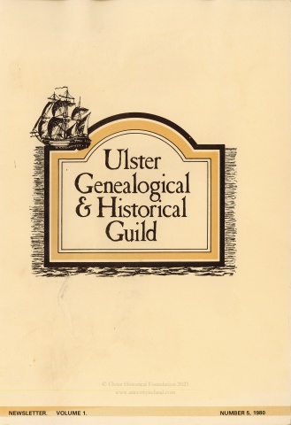 Ulster Genealogical and Historical Guild Newsletter Vol. 1, No. 5, 1980