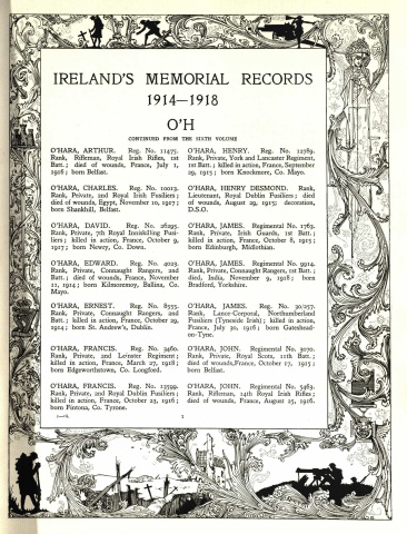 Ireland's Memorial Records  1914 - 1918, Book 7, O'Har - Sma