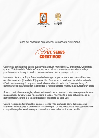 Bases del concurso para diseñar la mascota institucional
