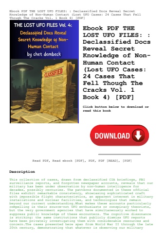 ebook pdf  the lost ufo files  declassified docs reveal secret knowledge of non-human contact (lost