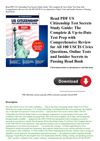 read pdf us citizenship test secrets study guide the complete & up-to-date test prep with comprehens