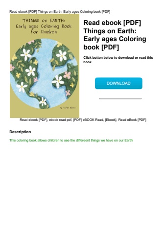 read ebook [pdf] things on earth early ages coloring book [pdf]