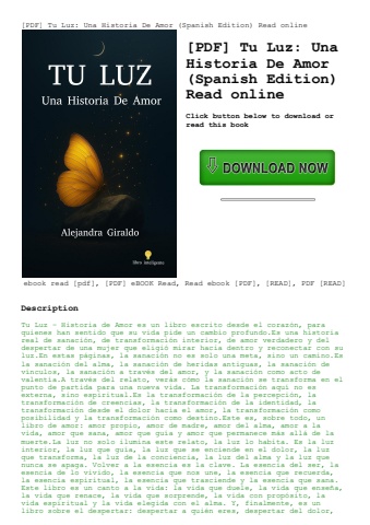 [pdf] tu luz una historia de amor (spanish edition) read online