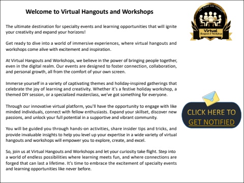 Virtual Hangouts & Workshops