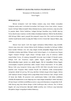 KEMIRIPAN GRAMATIKA BAHASA INGGRIS DAN ARAB