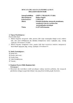 RPP Bhs Inggris Chapter 1 Kelas 8_Neat