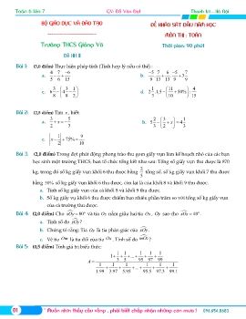 [GV Đỗ Đạt] - Toán 6 lên 7 - Ôn thi HKII