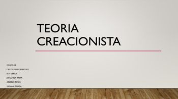 TEORIA CREACIONISTA antropologia