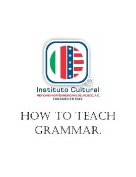 HOW TO TEACH GRAMMAR