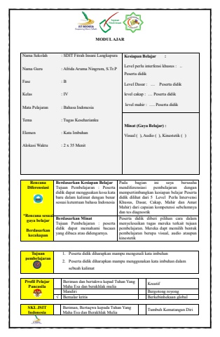 MODUL AJAR (Kata Imbuhan)