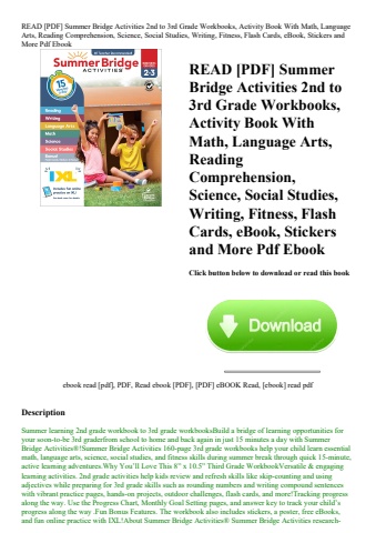 read [pdf] summer bridge activities 2nd to 3rd grade workbooks  activity book with math  language ar