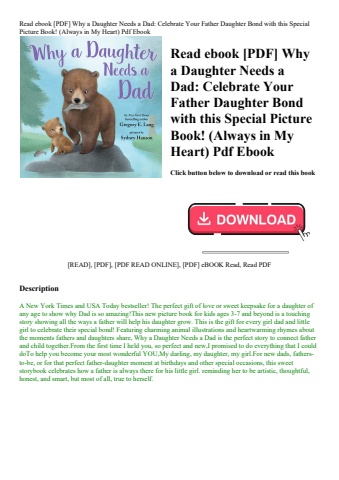 read ebook [pdf] why a daughter needs a dad celebrate your father daughter bond with this special pi