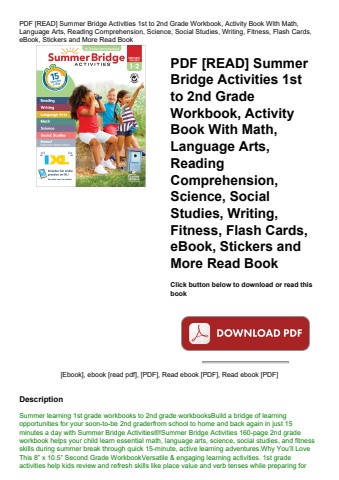 pdf [read] summer bridge activities 1st to 2nd grade workbook  activity book with math  language art