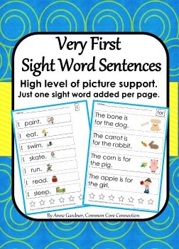 Very first sight word sentences