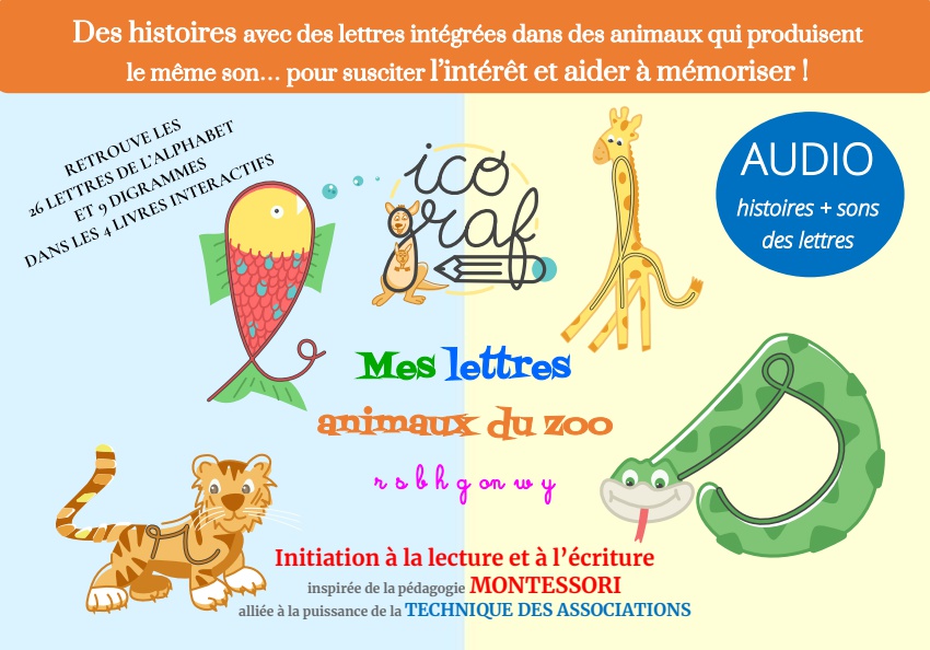 ICOGRAF Mes lettres animaux du zoo