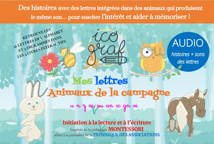 ICOGRAF Mes lettres animaux de la campagne