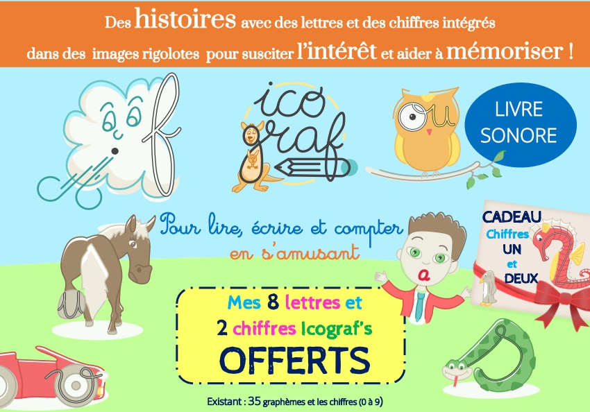 ICOGRAF Mes lettres et mes chiffres OFFERTS