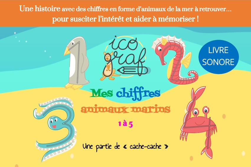 ICOGRAF Mes chiffres animaux marins 1 à 5