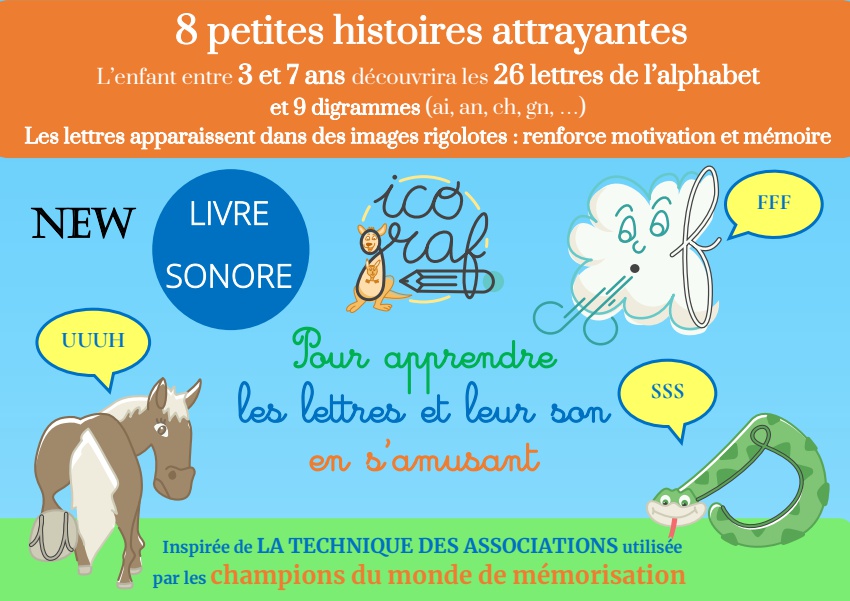 Mes 8 histoires ICOGRAF Pour apprendre les lettres et leur son