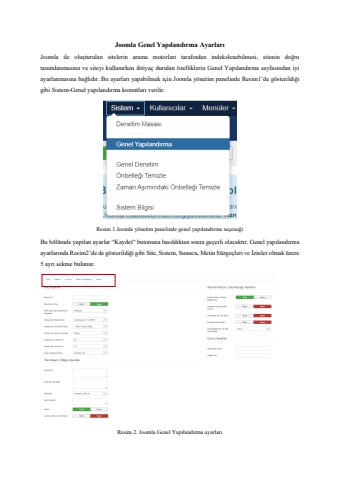 Joomla Genel Yapılandırma Ayarları