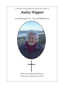 Audrey Wappett Order of service proof