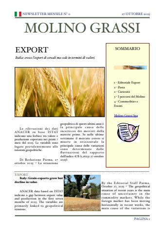 molino grassi newsletter  n° zero 28ott25