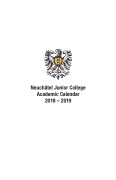 NJC 2018-19 Academic Calendar Book