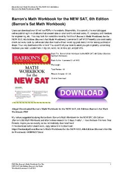 Barron's Math Workbook for the NEW SAT, 6th Edition (Barron's Sat Math Workbook)Lawrence S. Leff M.S.