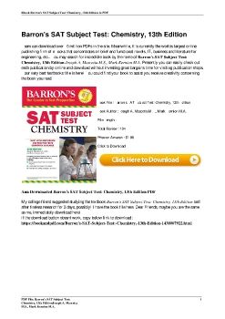 Barron's SAT Subject Test: Chemistry, 13th EditionJoseph A. Mascetta M.S., Mark Kernion M.A.