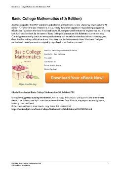 Basic College Mathematics (5th Edition)Elayn Martin-Gay