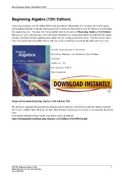 Beginning Algebra (12th Edition)Margaret L. Lial, John Hornsby, Terry McGinnis