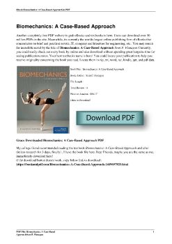 Biomechanics: A Case-Based ApproachSean P. Flanagan