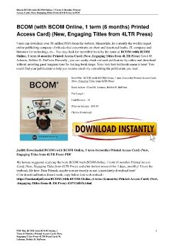 BCOM (with BCOM Online, 1 term (6 months) Printed Access Card) (New, Engaging Titles from 4LTR Press)Carol M. Lehman, Debbie D. DuFrene