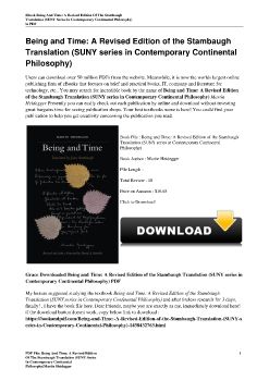 Being and Time: A Revised Edition of the Stambaugh Translation (SUNY series in Contemporary Continental Philosophy)Martin Heidegger